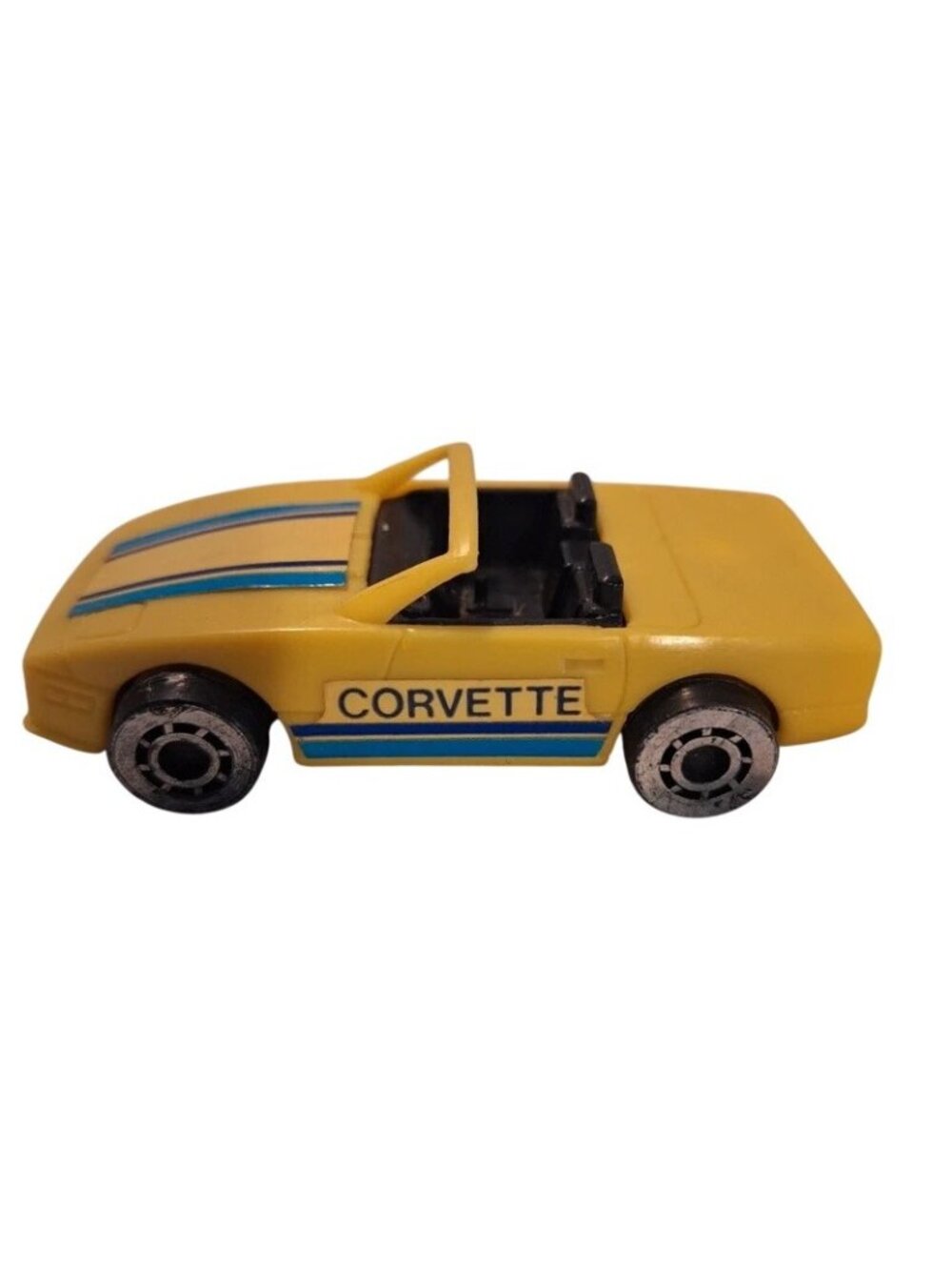 Remco 1985 Corvette Convertible Yellow Blue Toy Car Vintage 80s